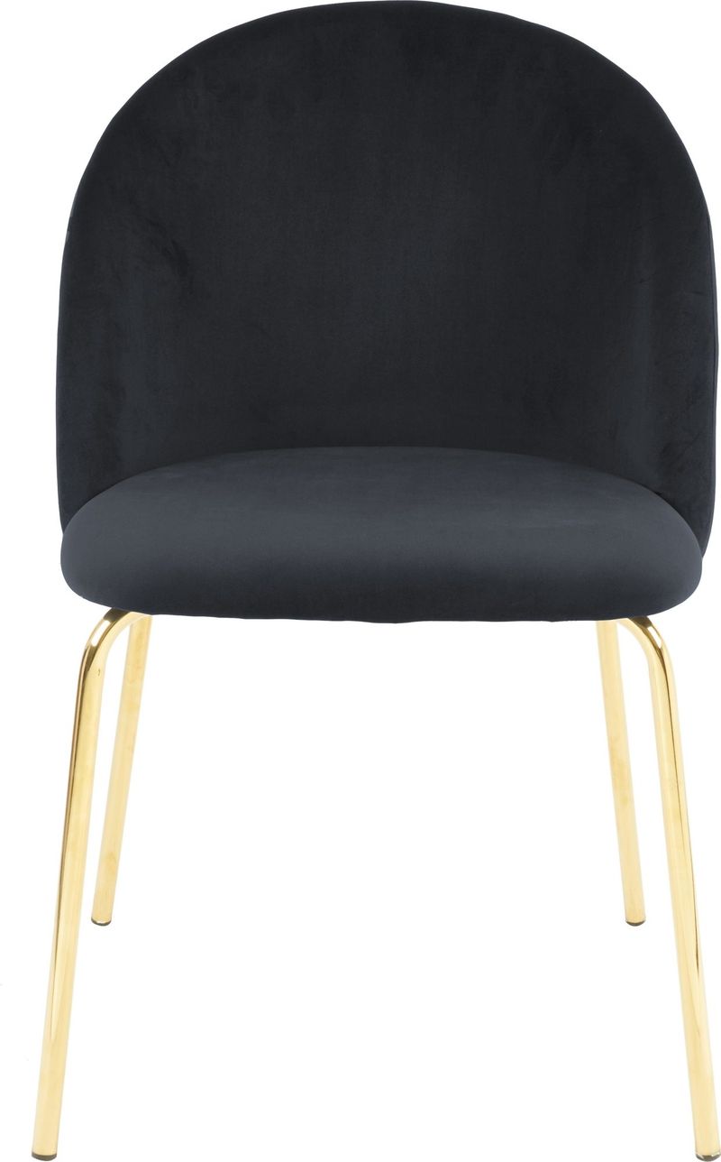 Stol svart sammet med ben i mässing - Giovani, Svart