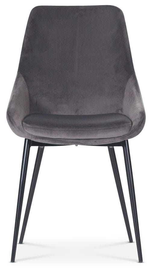 Stol Theo i grå sammet, Grå