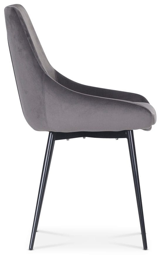 Stol Theo i grå sammet - Grå - Möbler - Stolar & fåtöljer - Matstol & köksstol