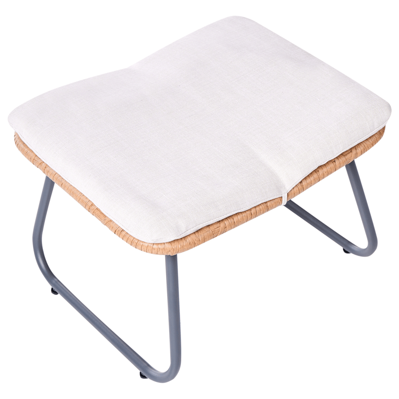Stol utomhus Mestre med Fotpall Konstrotting - Naturlig/svart/beige - Utemöbler - Loungemöbler - Loungestol utomhus