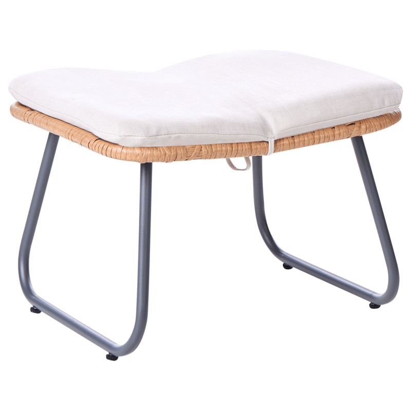 Stol utomhus Mestre med Fotpall Konstrotting - Naturlig/svart/beige - Utemöbler - Loungemöbler - Loungestol utomhus