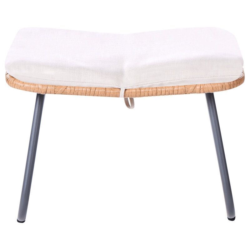 Stol utomhus Mestre med Fotpall Konstrotting - Naturlig/svart/beige - Utemöbler - Loungemöbler - Loungestol utomhus