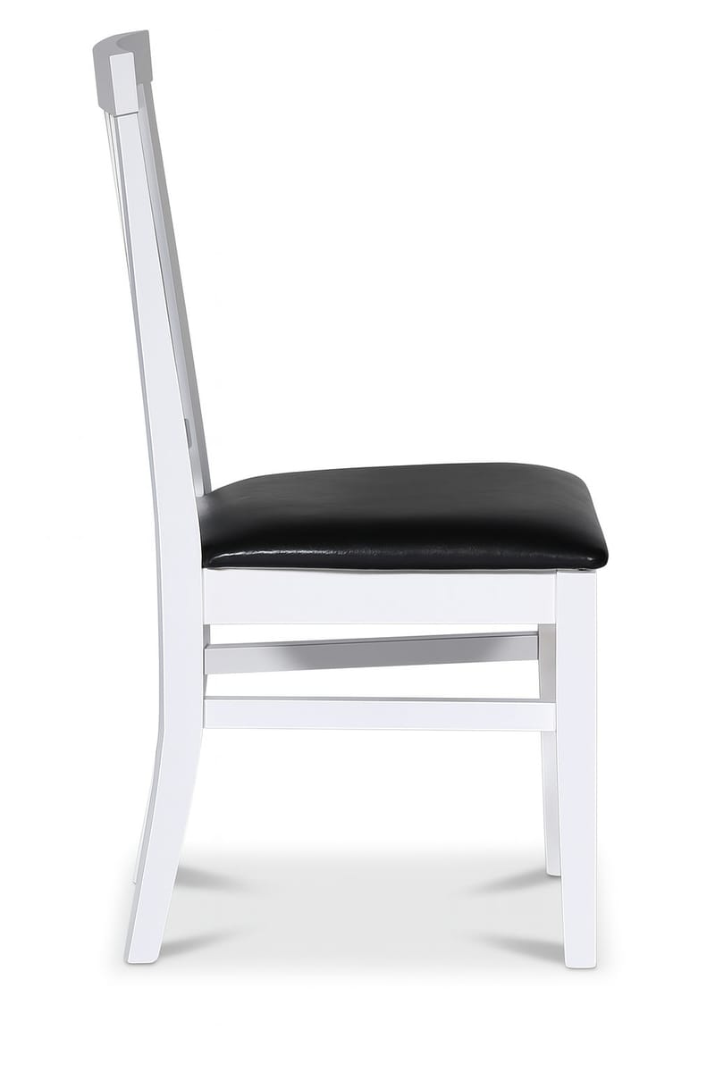 Stol vit med svart sits - Fårö - Vitlack och sits i svart PU - Möbler - Stolar & fåtöljer - Matstol & köksstol