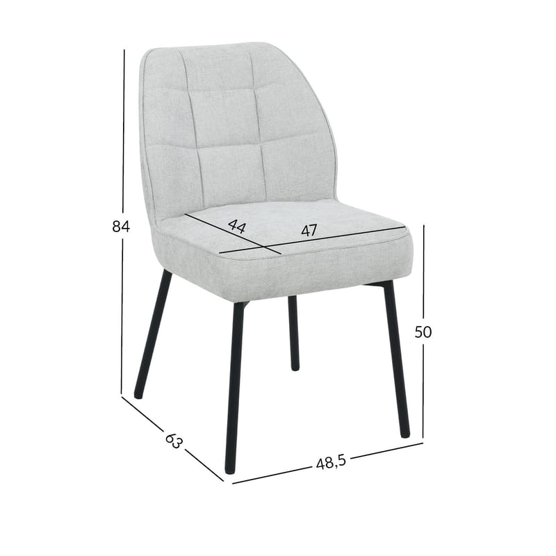 Stol Zaylen - Ljusgrå - Möbler - Stolar & fåtöljer - Matstol & köksstol