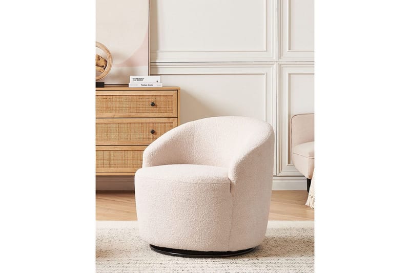 Svängbar fåtölj Davik - Beige, svart - Möbler - Stolar & fåtöljer - Fåtölj