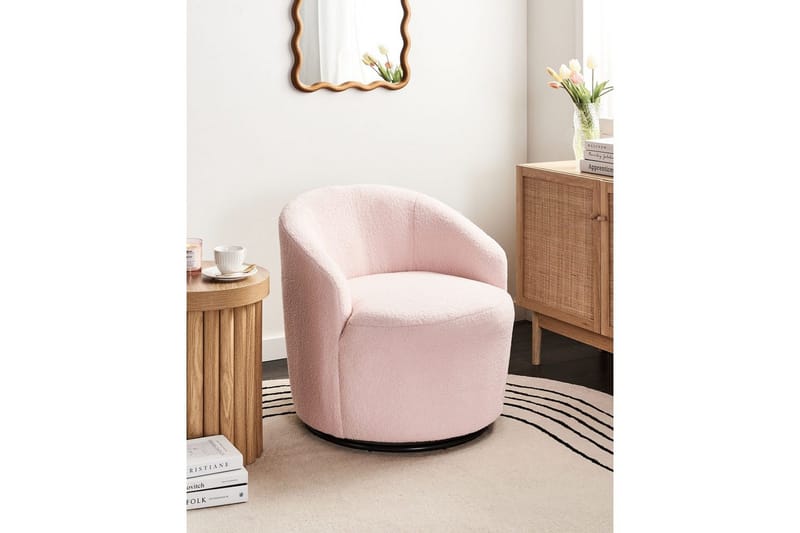 Svängbar fåtölj Davik - Rosa, Svart - Möbler - Stolar & fåtöljer - Fåtölj