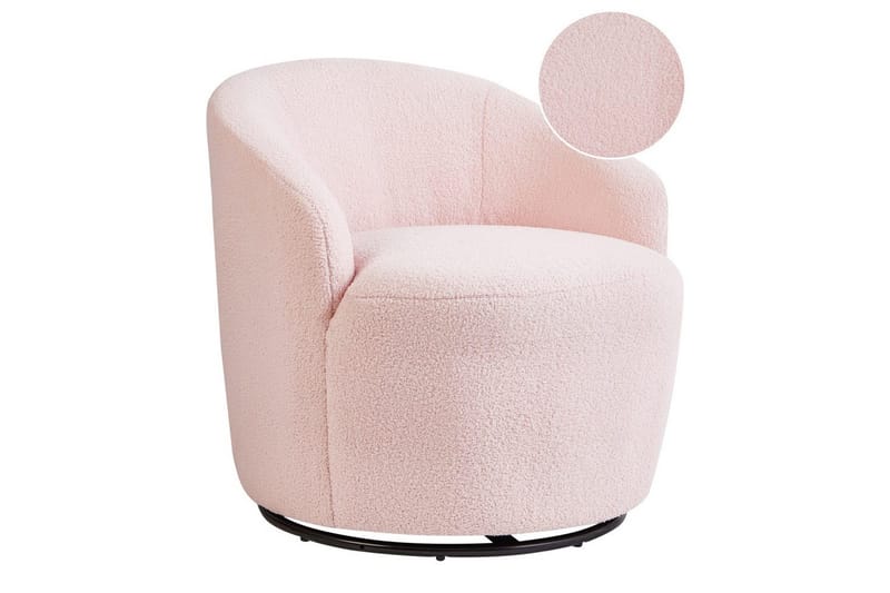 Svängbar fåtölj Davik - Rosa, Svart - Möbler - Stolar & fåtöljer - Fåtölj