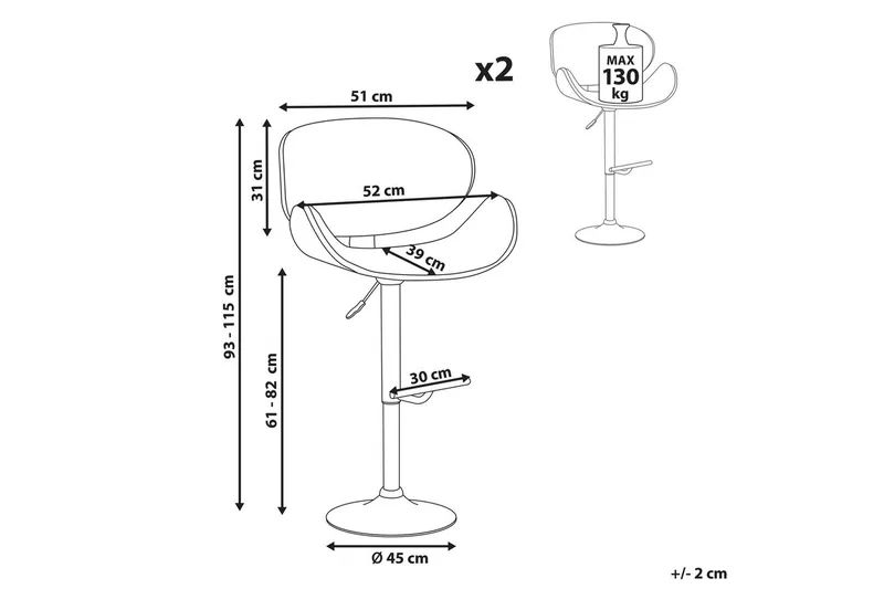 Svängbar stol Rotterdam II set om 2 - Möbler - Stolar & fåtöljer - Barstol & barpall