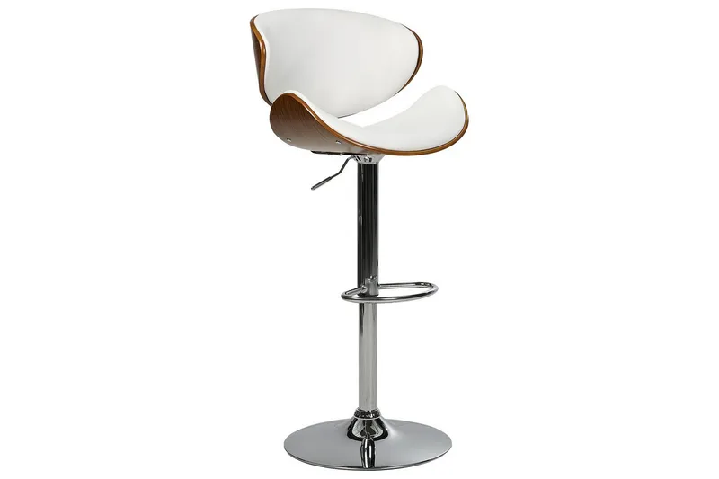 Svängbar stol Rotterdam set om 2 Vit-Mörkt Trä-Silver - Vit-Mörkt Trä-Silver - Möbler - Stolar & fåtöljer - Barstol & barpall