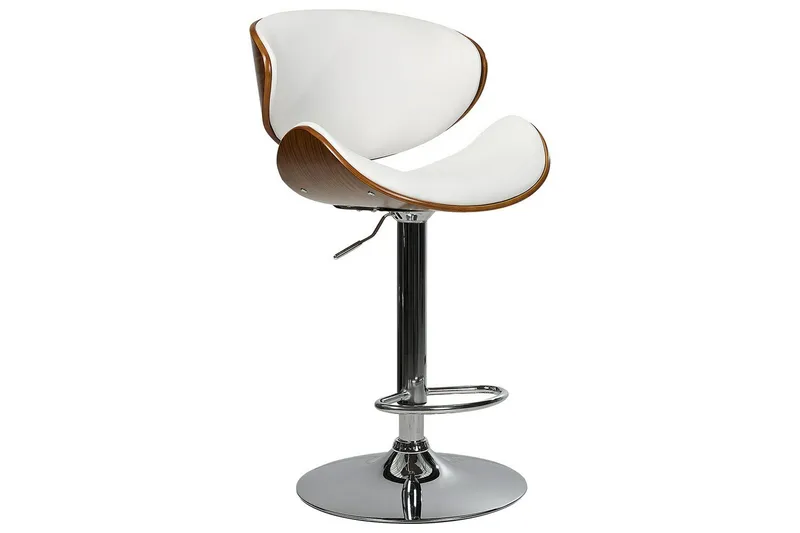 Svängbar stol Rotterdam set om 2 Vit-Mörkt Trä-Silver - Vit-Mörkt Trä-Silver - Möbler - Stolar & fåtöljer - Barstol & barpall