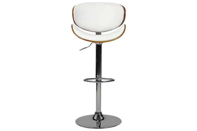 Svängbar stol Rotterdam set om 2 Vit-Mörkt Trä-Silver - Vit-Mörkt Trä-Silver - Möbler - Stolar & fåtöljer - Barstol & barpall