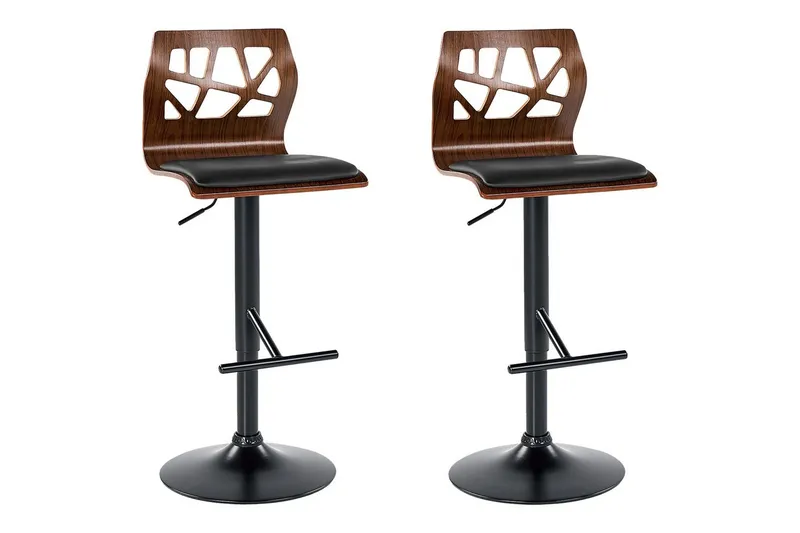 Svängbar stol Petersburg set om 2 Mörkt Trä-Svart, Mörkt Trä-Svart