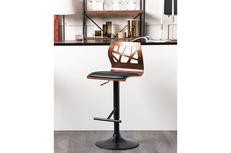 Svängbar stol Petersburg set om 2 Mörkt Trä-Svart - Mörkt Trä-Svart - Möbler - Stolar & fåtöljer - Barstol & barpall