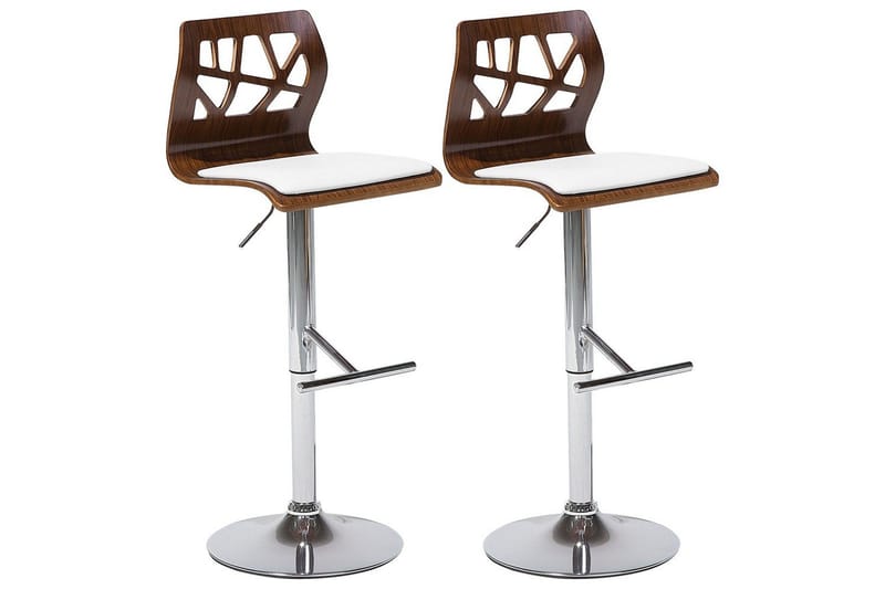 Svängbar stol Petersburg set om 2 Mörk Trä-Silver-Vit - Mörk Trä-Silver-Vit - Möbler - Stolar & fåtöljer - Barstol & barpall