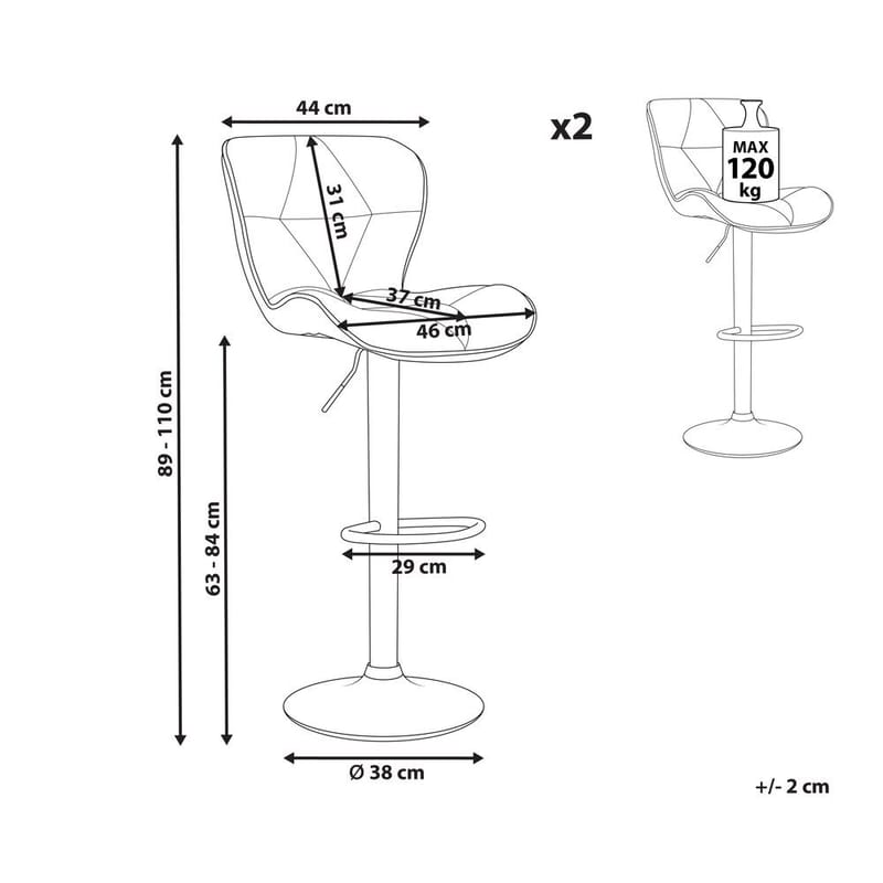 Svängbar pall Valetta 2-pack - Möbler - Stolar & fåtöljer - Barstol & barpall