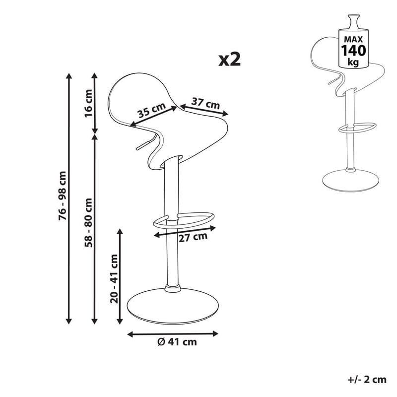 Svängbar pall Liverpool 2-pack - Möbler - Stolar & fåtöljer - Barstol & barpall