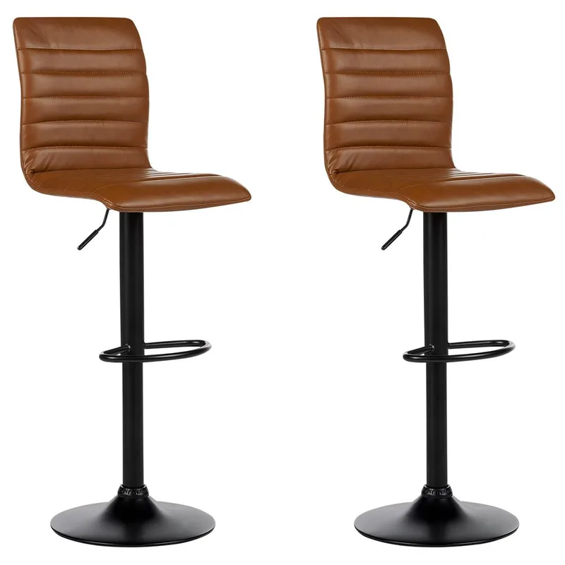 Svängbar pall Lucerne 2-pack, Brun, Svart