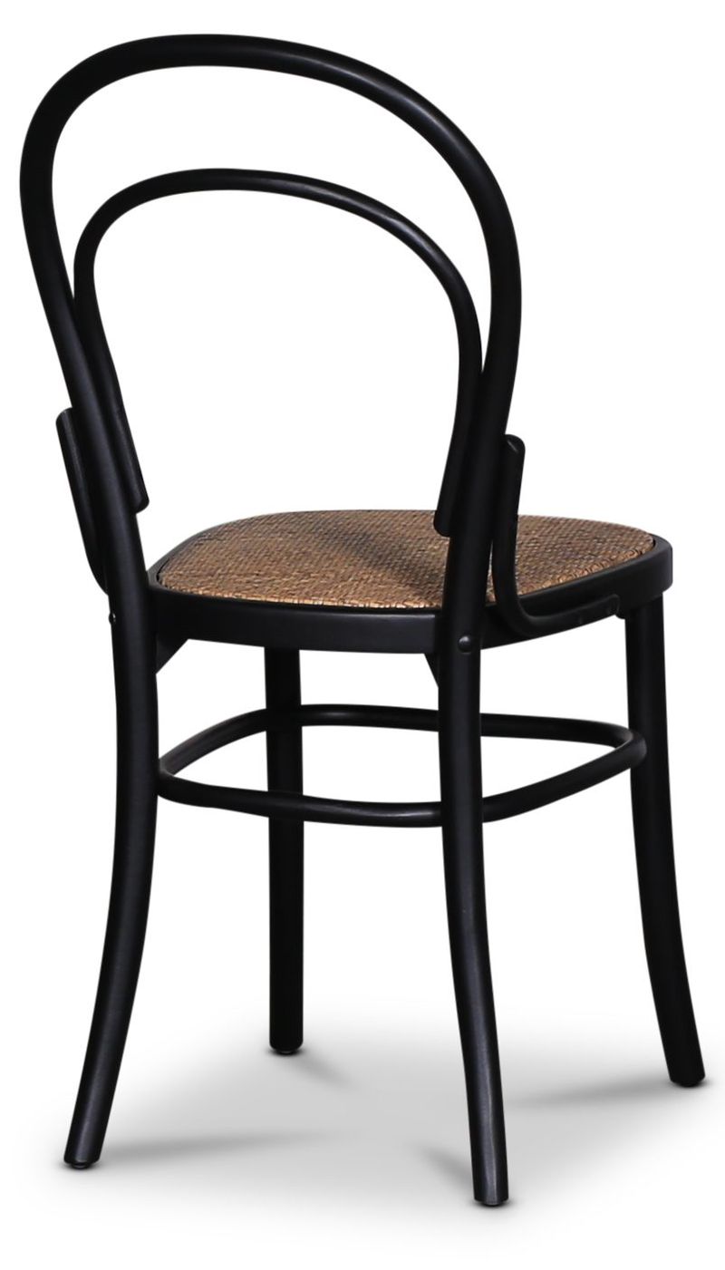 Tona svart stol i böjträ med rottingsits - Svart - Möbler - Stolar & fåtöljer - Matstol & köksstol