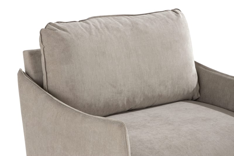 Trend Lyx Fåtölj i Tyg med Träben - Greige - Möbler - Stolar & fåtöljer - Fåtölj