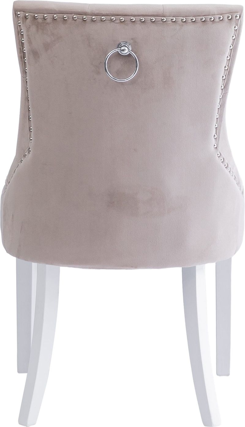 Tuva matstol i beige sammet - Beige/Vit - Möbler - Stolar & fåtöljer - Matstol & köksstol