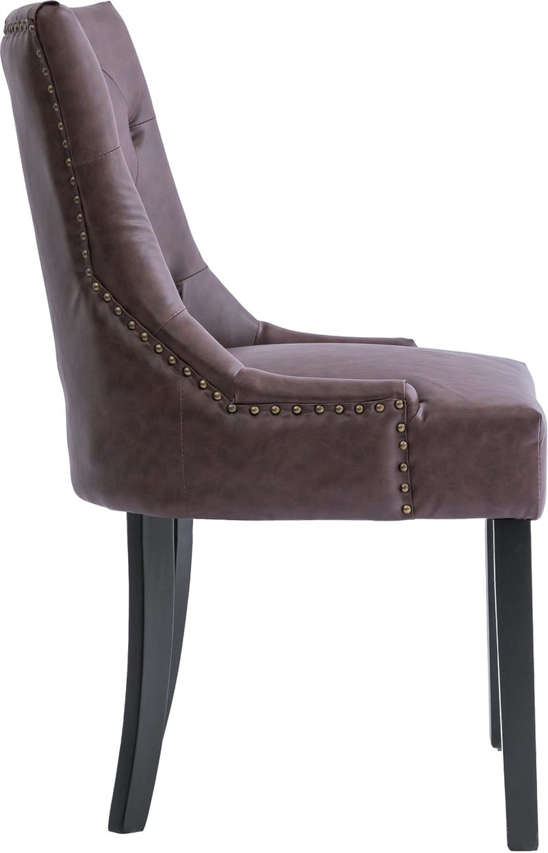 Tuva matstol med nitar - Vintage PU, Brun