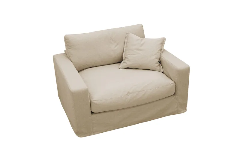 Valencia Extra Djup Fåtölj med avtagbar och tvättbar klädsel - Beige - Möbler - Stolar & fåtöljer - Fåtölj