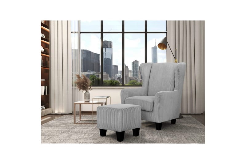 Vanlig fåtölj utan armstöd Loft24 Fåtölj Zhili Ljusgrå - Möbler - Stolar & fåtöljer - Fåtölj - Fåtölj utan armstöd