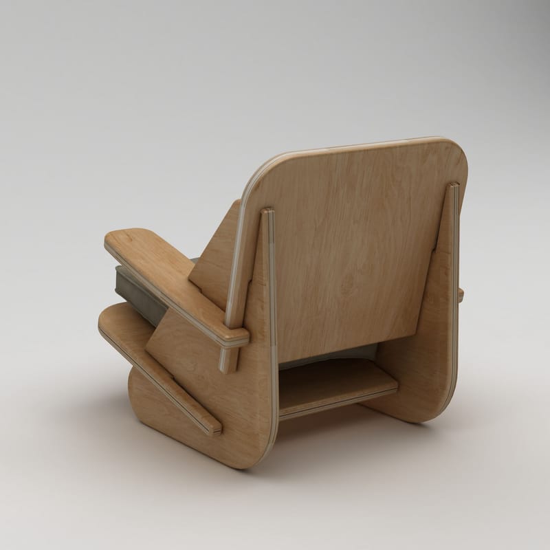 Vatira Öronlappsfåtölj - Naturligt trä och khaki - Möbler - Stolar & fåtöljer - Fåtölj