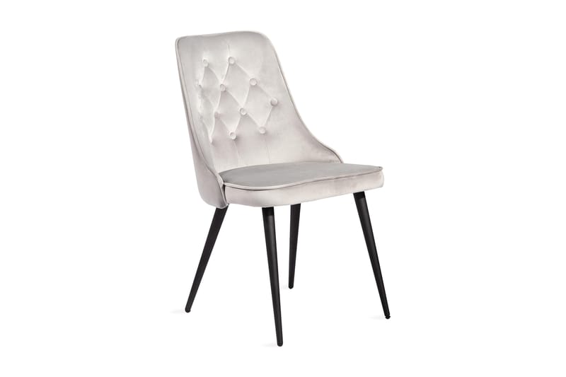 Velvet Deluxe Sammetstol, Svart/Grå