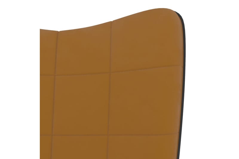 Vilstol med fotpall brun sammet och PVC - Brun - Fåtölj
