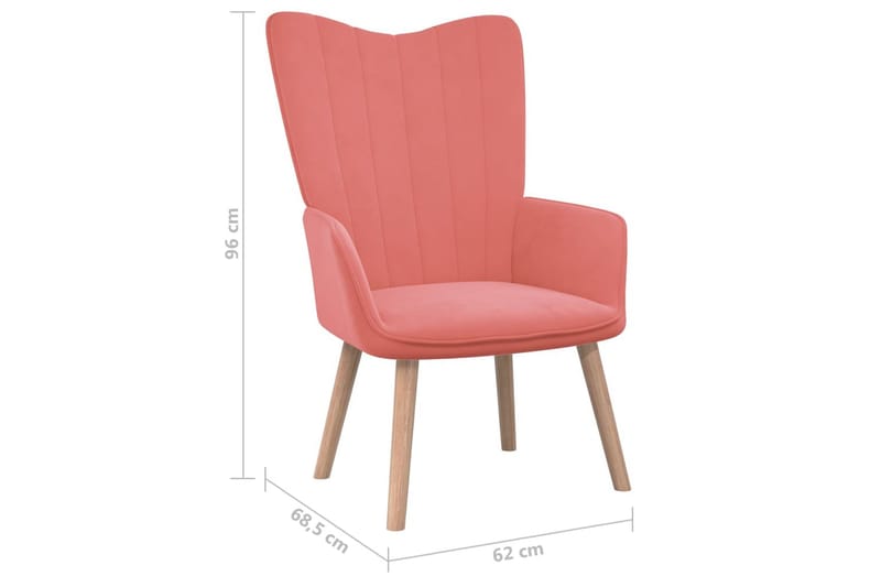 Vilstol rosa sammet - Rosa - Möbler - Stolar & fåtöljer - Fåtölj