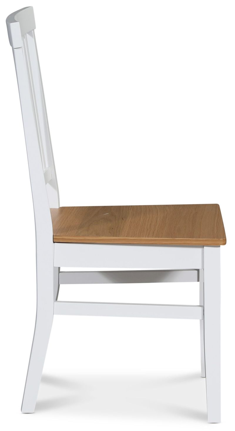 Vit matstol med träsits i ek - Fårö - Vit/Ek - Möbler - Stolar & fåtöljer - Matstol & köksstol