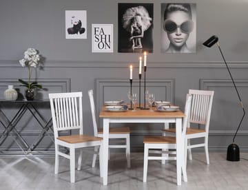 Vit matstol med träsits i ek - Fårö - Vit/Ek - Möbler - Stolar & fåtöljer - Matstol & köksstol