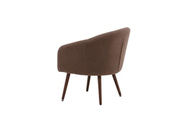 Wanda Rund Fåtölj i Boucle med Metallben - Brun - Möbler - Stolar & fåtöljer - Fåtölj