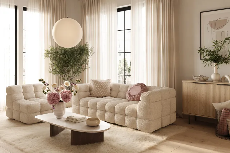 Elise Bubblig Fåtölj - Beige Teddy - Möbler - Stolar & fåtöljer - Fåtölj