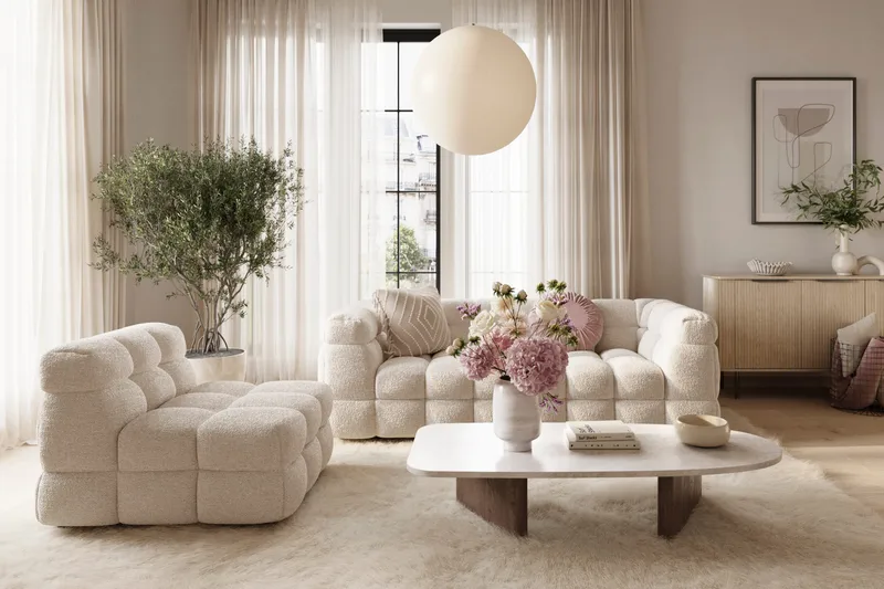 Elise Bubblig Fåtölj - Beige Teddy - Möbler - Stolar & fåtöljer - Fåtölj