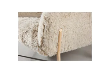 Zenzi Modern Fåtölj i Tyg med Träben - Gräddvit - Möbler - Stolar & fåtöljer - Fåtölj