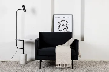 Zoom Modern Fåtölj i Sammet med Metallben - Svart - Möbler - Stolar & fåtöljer - Fåtölj