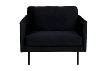 Zoom Modern Fåtölj i Sammet med Metallben - Svart - Möbler - Stolar & fåtöljer - Fåtölj