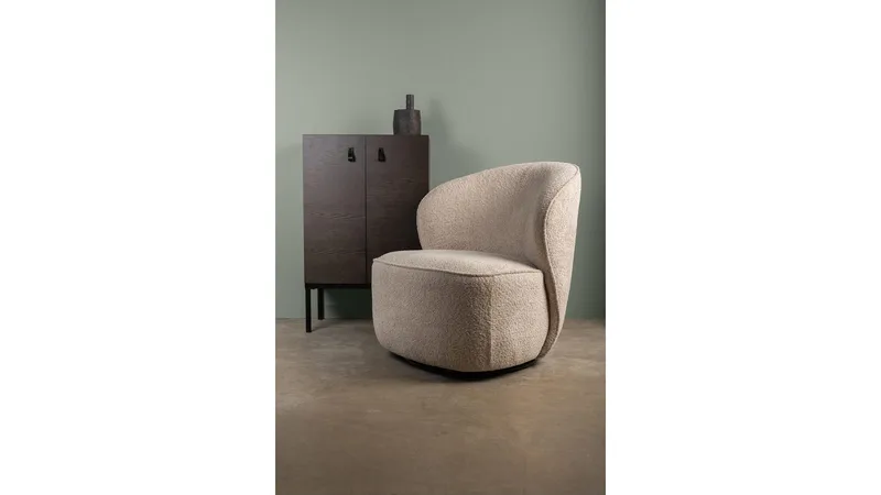 Zorevi Fåtölj med snurrfunktion i tyg - Beige - Möbler - Stolar & fåtöljer - Fåtölj