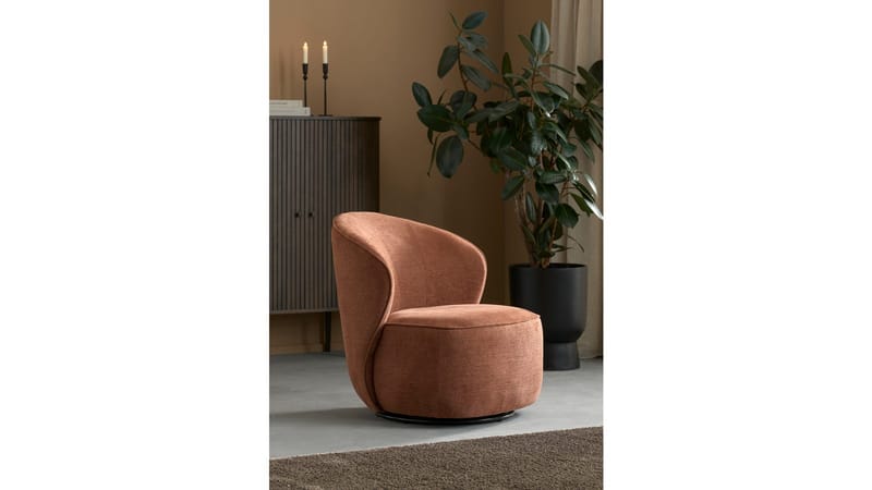 Zorevi Fåtölj med snurrfunktion i tyg - Rostbrun - Möbler - Stolar & fåtöljer - Fåtölj