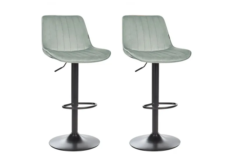 Svängbar stol Dubrovnik set om 2 Grön-Svart - Grön-Svart - Möbler - Bord & matgrupper