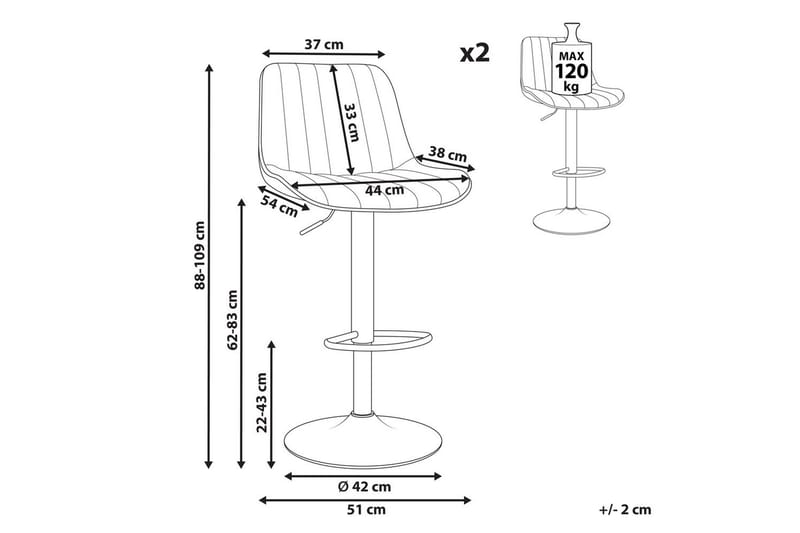 Svängbar stol Dubrovnik set om 2 Smaragdgrön-Svart - Smaragdgrön-Svart - Möbler - Bord & matgrupper