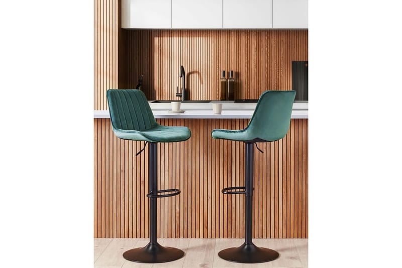 Svängbar stol Dubrovnik set om 2 Smaragdgrön-Svart - Smaragdgrön-Svart - Möbler - Bord & matgrupper