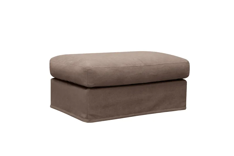 Valencia Extra Djup 3-sits soffa + fotpall med avtagbar och tvättbar klädsel - Mörkbrun - Möbler - Soffa