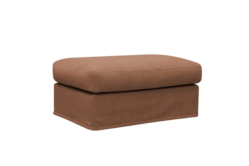 Valencia Extra Djup 3-sits soffa + fotpall med avtagbar och tvättbar klädsel - Rödbrun - Möbler - Soffa