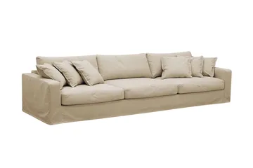 Valencia Extra Djup 5-sits soffa + fotpall med avtagbar och tvättbar klädsel - Beige - Möbler - Soffa