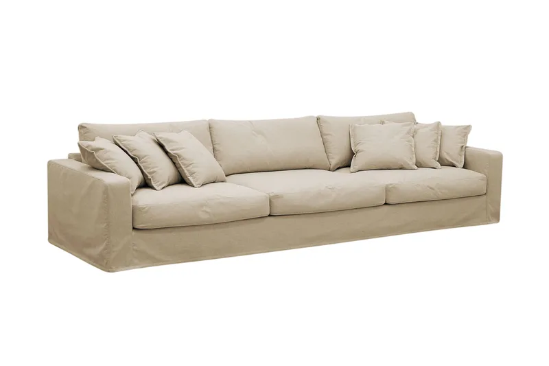 Valencia Extra Djup 5-sits soffa + fotpall med avtagbar och tvättbar klädsel - Beige - Möbler - Soffa