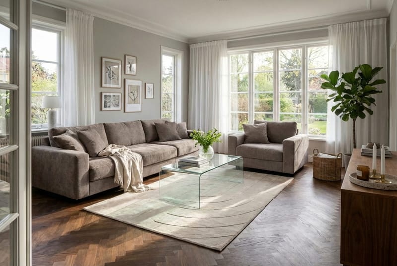 Valencia Extra Djup 5-sits Soffa i Chenille - Brun - Möbler - Soffa