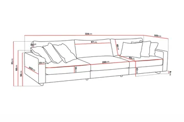 Valencia Extra Djup 5-sits Soffa i Chenille - Mörkbrun - Möbler - Soffa